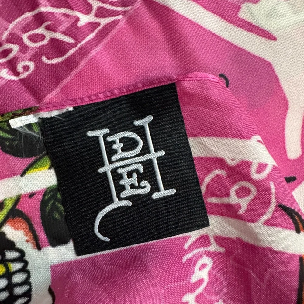 Ed Hardy Pink Skull Snake Tattoo Print Satin Scarf Wrap Y2K 43x43‎